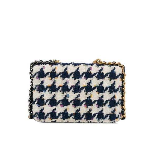 Pre Loved Chanel Tweed 19 Wallet On Chain Women Blue Satchel - Picture 3 of 8